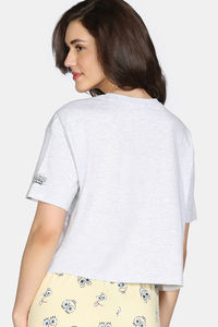 Zivame 2 Mile Fashion Knit Cotton Lounge Top - Grey Mel — thumbnail 4